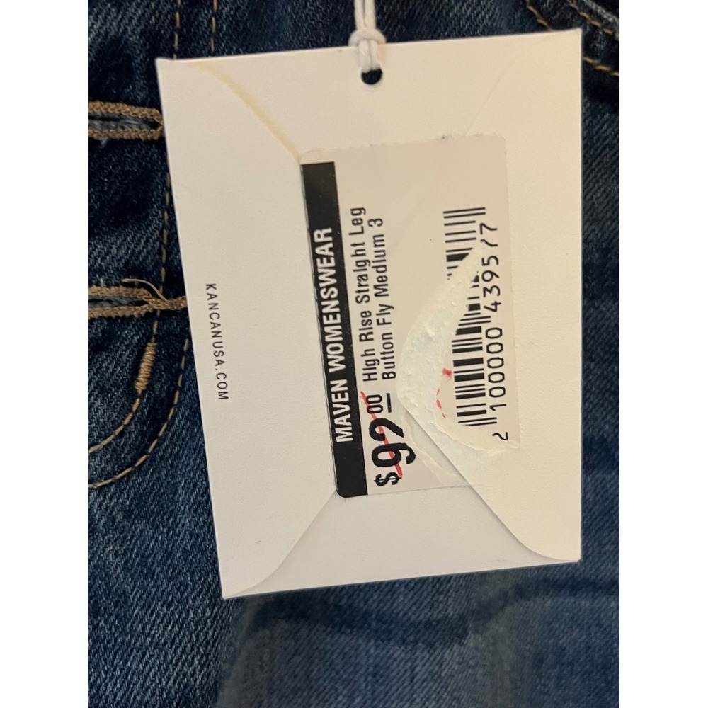 KanCan Maven High Rise Straight Leg Button Fly Jeans Medium Wash Size 3/25 NWT - Picture 4 of 7